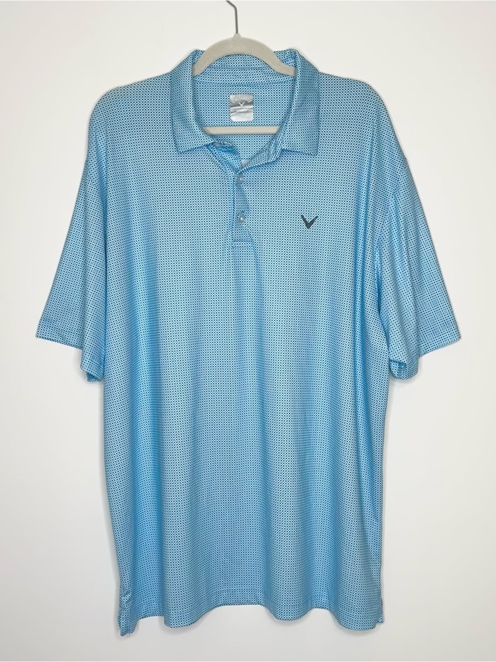 Callaway Men's Golf Polo Opti-Dri Performance Preppy Blue Checkered XL